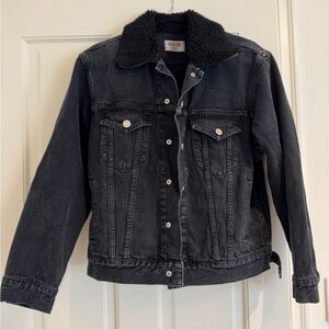 Agolde Denim Jacket with Sherpa Collar